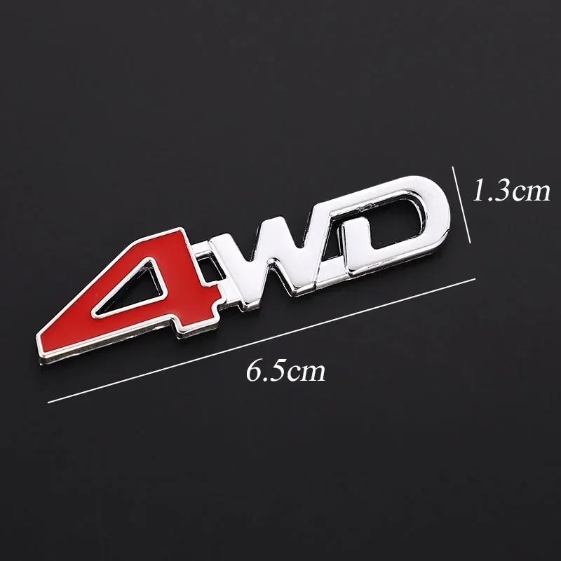 1Pcs Car 3D Metal Stickers 4WD 4X4 Decals for Nissan Juke X-trail Qashqai Opel Astra H G Insignia Kia RIO Ceed Sorento Sportage