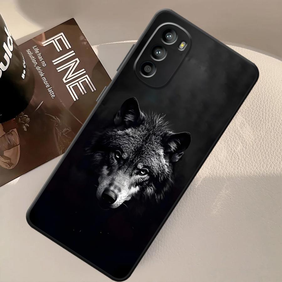 Phone Cover Case for Motorola Moto G32 G60s G52 G50 G71 G51 G73 G53 G30 G22 Edge40 Edge 20 Pro 30 Lite Cool Cartoon Wolf