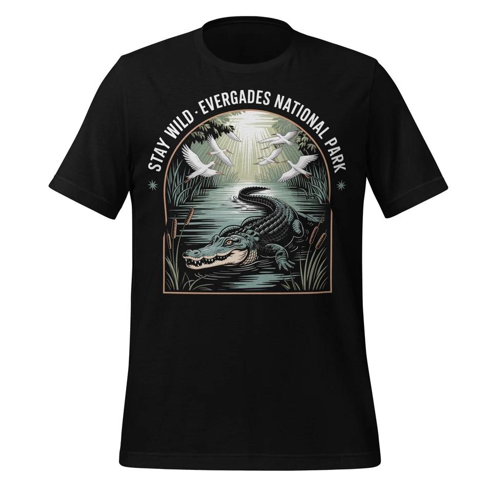 Stay Wild Everglades Gator Shirt National Park Nature Hiking Unisex Gift Tee 4XL