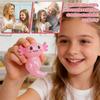 4pc Soft Squishy Axolotl Stress Relief Toys Set with Glitter Filling and Squeeze Texture for Sensory Play and Relaxation