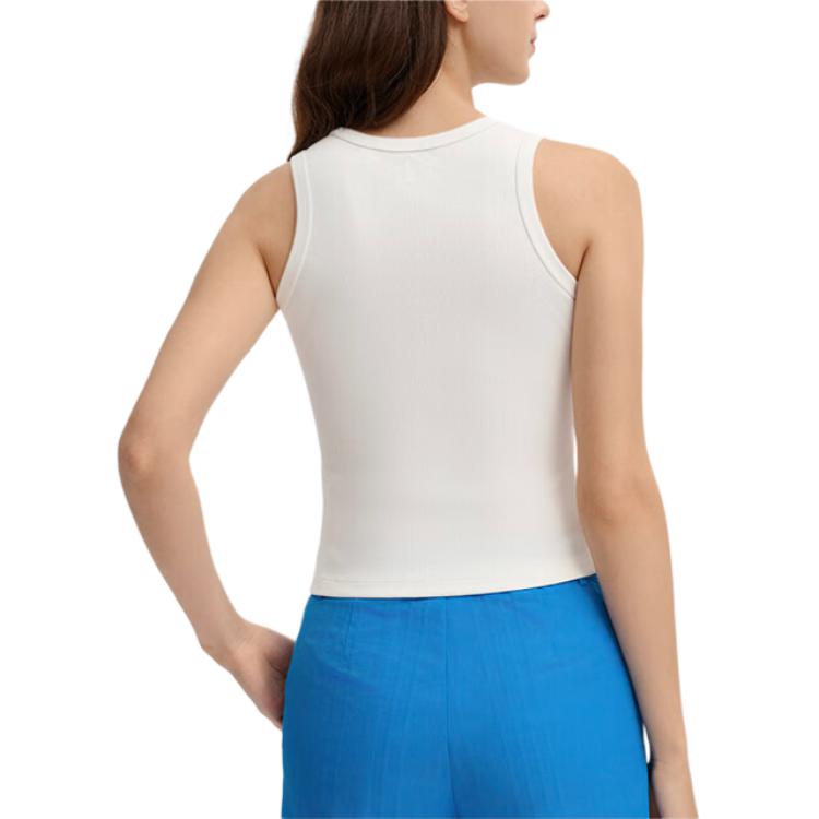 Fila X Pompidou Center Letter Round Neck Slim Fit Casual Sleeveless Vest Women Tops White F11W438112F-WT