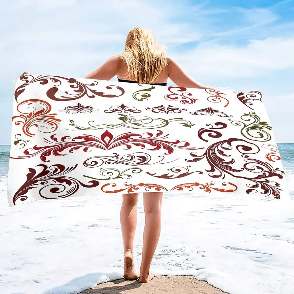 Microfiber Flowers Daisy Rose Beach Towel Blanket,Sand Proof Swimming Floral Flowers Bath Pool Towel for Travel Camping Sport
