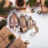 Handmade Rustic Gold Wind Chimes for Outside Garden, 4 Indian Bells with Jute Rope for Patio Decor and Meditation Spaces