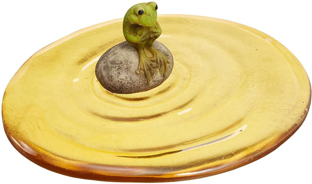 A Cute Figurine with a Frog Sitting On the Water 14 X 13 X 5 Cm Acrylic Cute To Display On the Bay Window or Shelf of a Can Also Be Used As an Small