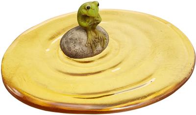 A Cute Figurine with a Frog Sitting On the Water 14 X 13 X 5 Cm Acrylic Cute To Display On the Bay Window or Shelf of a Can Also Be Used As an Small