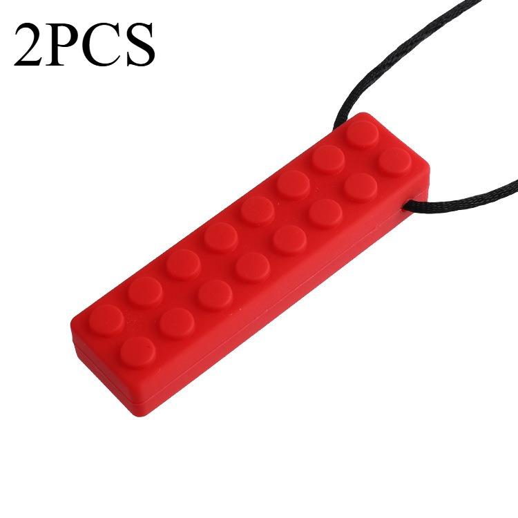 Sensory Chew Necklaces, 2pcs Colorful Chew Necklaces for Sensory Kids, Perfectly Textured Silicone Chew Toys