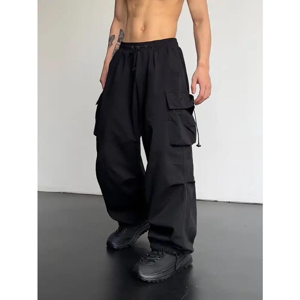 Men American Quick Dry Cargo Pants, Summer New Parachute Pants, Women High Waist Wide Leg Casual Sports Long Trousers