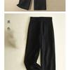 Leinen Weiter Bein Hosen Damen Sommer Dünn Elastisch Hohe Taille Lange Hosen Herbst Lässig Locker Gerade Hosen