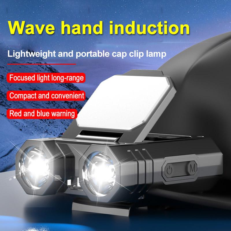 Cap Sensor Clip Light LED Rechargeable Induction Headlights Outdoor Waterproof Camping Night Fishing Emergency Mini Headlamp