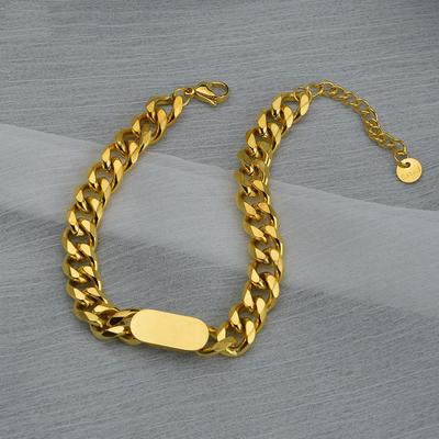 316L Stainless Steel 2024New Fashion Upscale  Hip-hop Punk Minimalism Charm Thick Chain Bracelets For Women