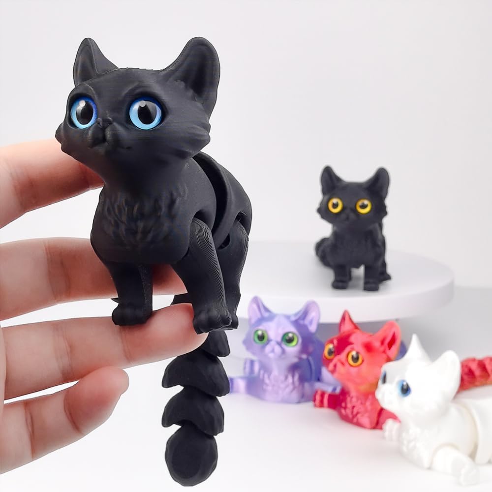 3D Printed Cat Animals Fidget Toys Decor for Stress Relief Desktop Decoration Basket Stuffers Gift for Kids
