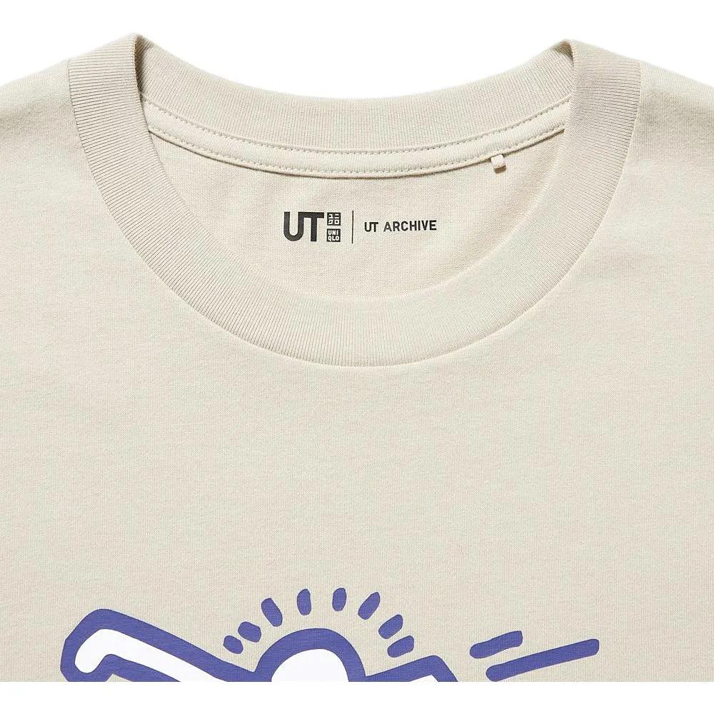UNIQLO UT T-Shirts Men's Light Beige Crew Neck Moderate (Unisex) T-Shirts 459305 30