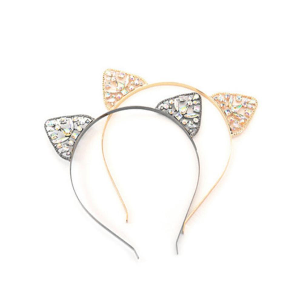 Kristall Metall Kopfschmuck Strass Haarband Katzenohr Haarband Mädchen Kostüm Party Cosplay