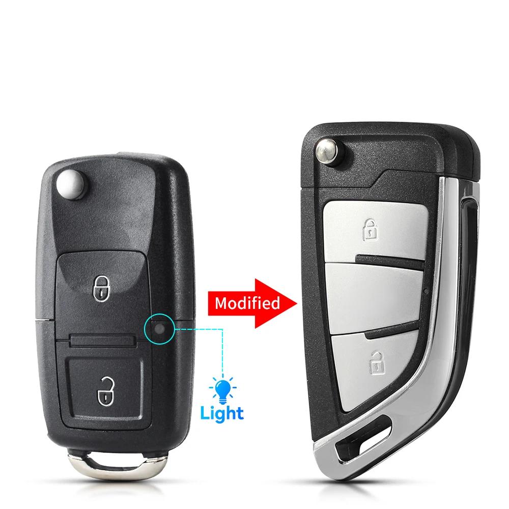 KEYYOU 1PCS New Car Key Case for VW for Volkswagen Beetle Caddy Passat Golf Jetta Polo Scirocco Tiguan Touran Skoda Seat Housing ct2