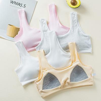 Soutien-gorge d'entraînement pour filles, sous-vêtements pour enfants, gilet en coton, haut court, 8-14 ans