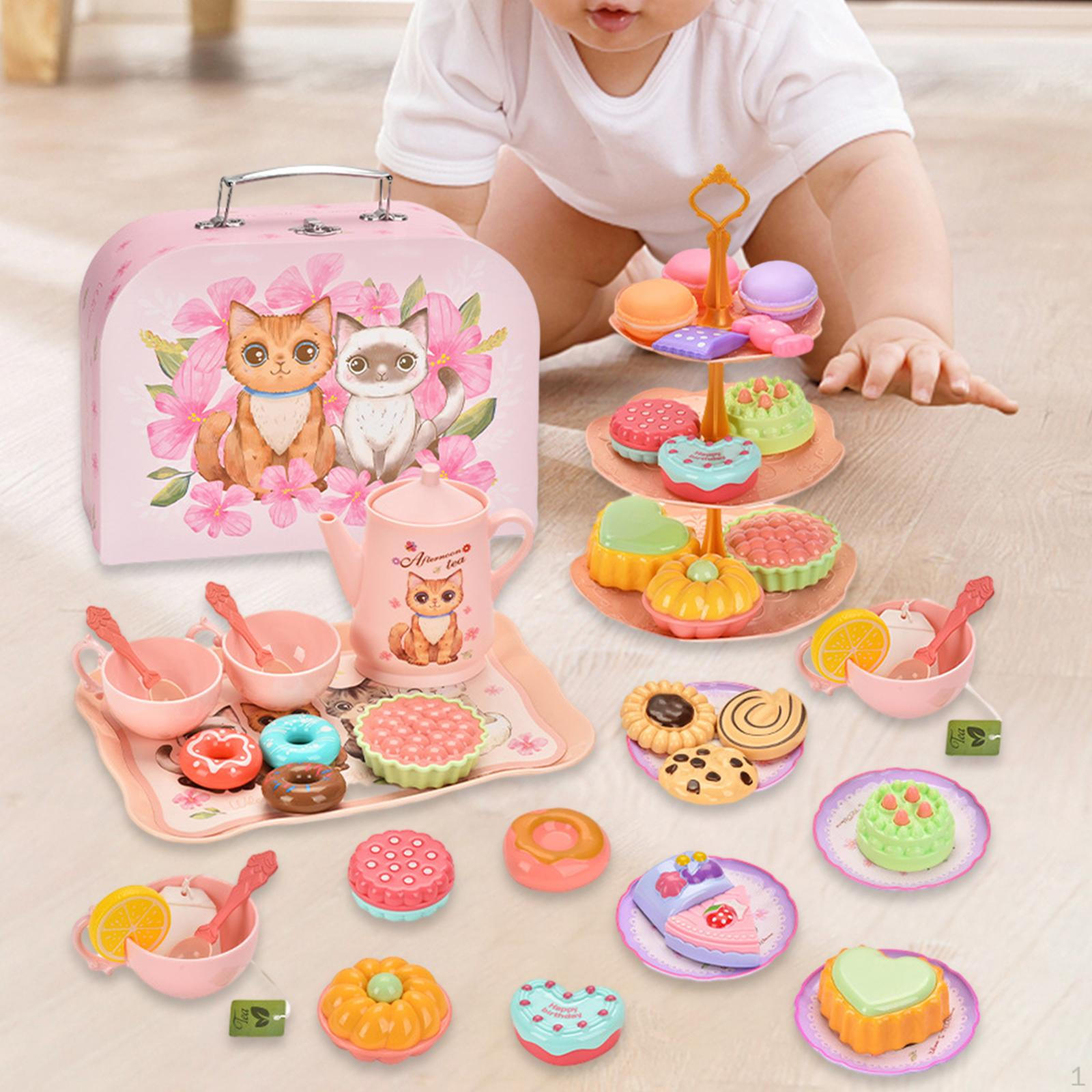 

Игровой набор для послеобеденного чая, праздничный набор, десертные игрушки, ролевые игры для детей