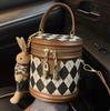 Fashion Female Bag with Zipper Small Bags for Women Luxury Designer Leather Bucket Shoulder Bag