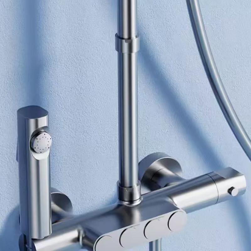 Hand Shower Bracket Holder Round Extension Tube Bar Heighten Pipe Sliding Bar Bathroom Shower Tube Extend Pipe