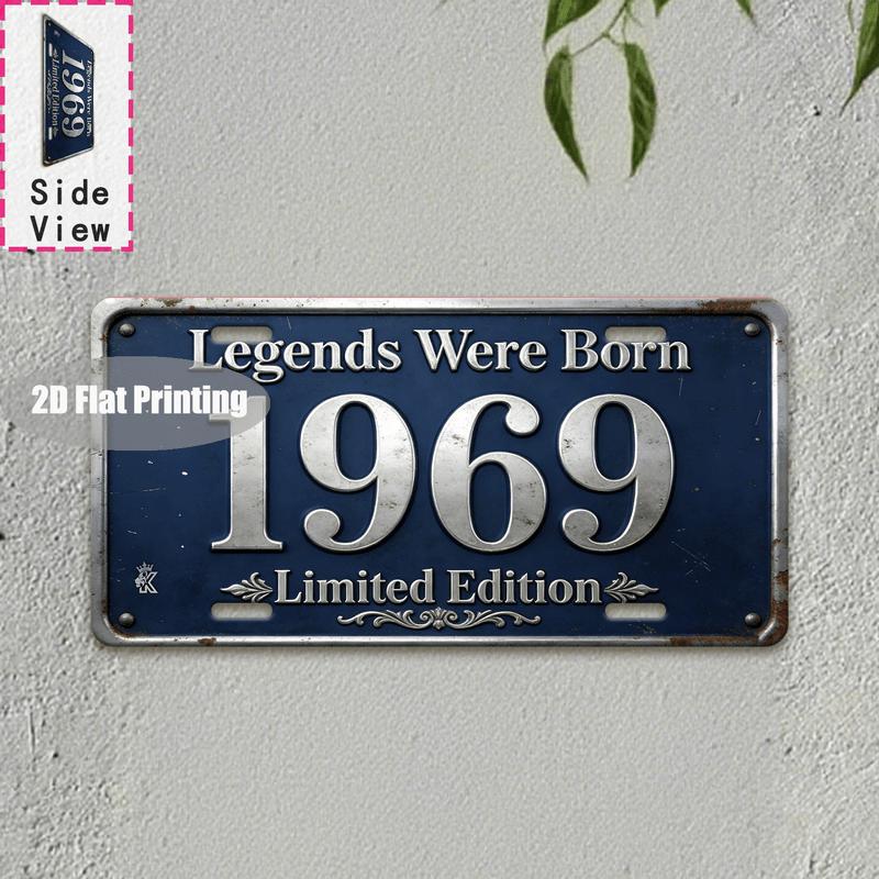Tin Sign - Vintage Durable Metal Plaque Wall Decor, Home Office Bar Man Cave City Coordinate Birth Year License Plate Wall Art