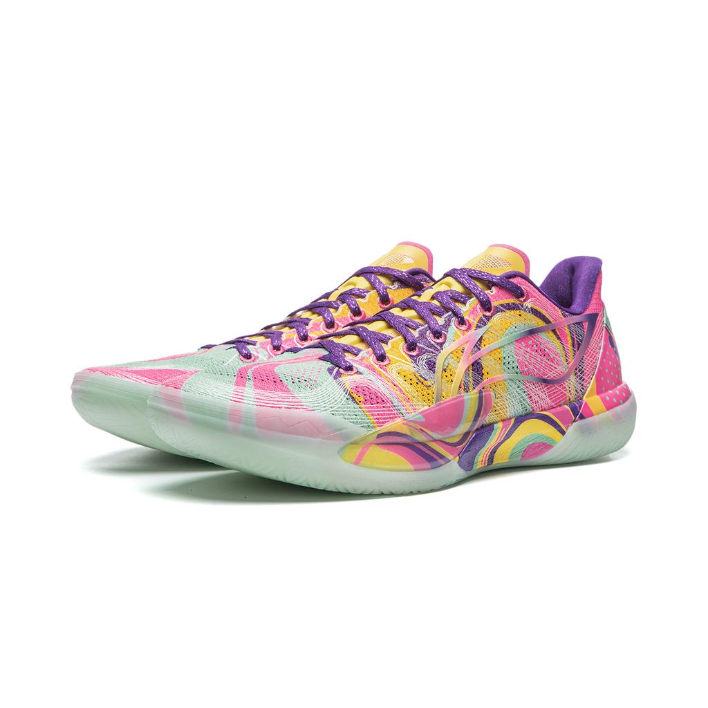 Li Ning Gamma 2 Proti skluzu, Odolné proti oděru, Lehké Nízké Basketbalové boty Pánské Růžová Azurová Žlutá ABAV033-12