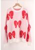 2026 Spring Women's Plus Size Bowknot Loose Sweater Pullover Knitwear