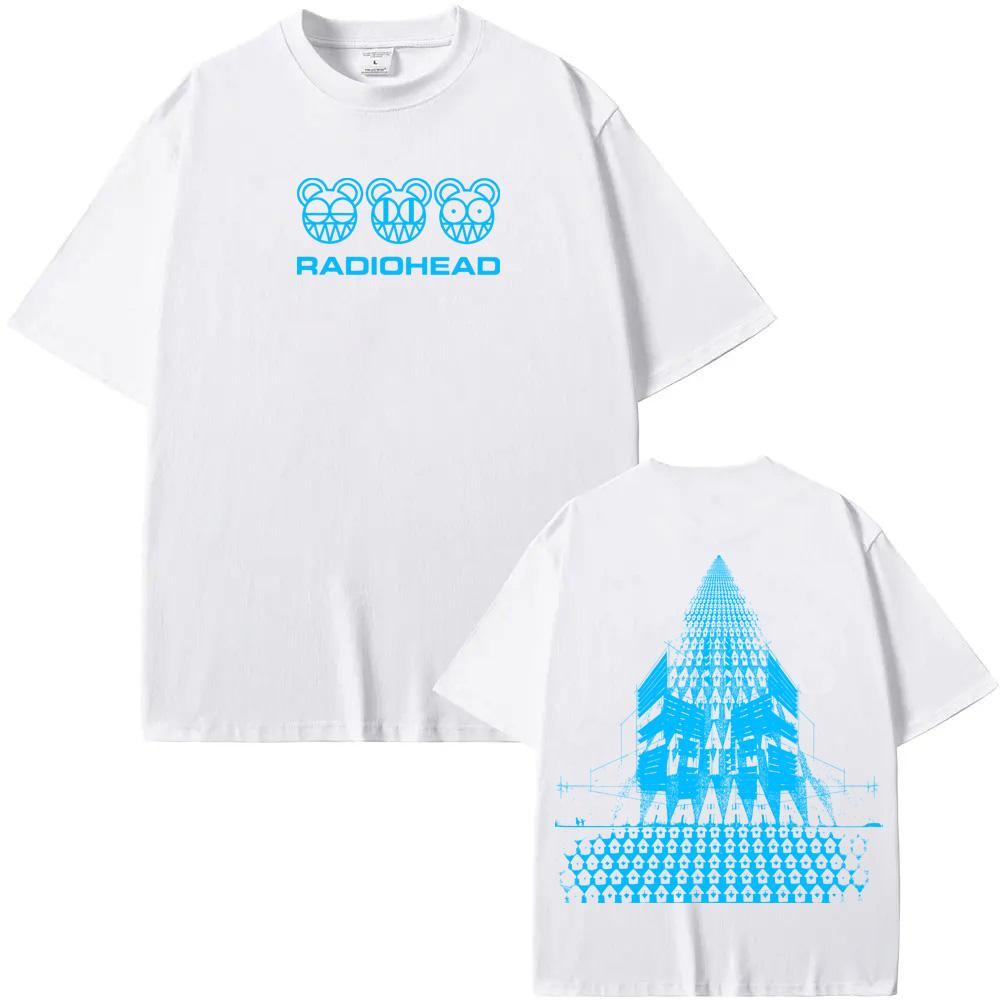 Radiohead band tour T-Shirt New High Quality Album Tee-shirt Sleeve 100%cotton Gothic Tshirt Round Neck Summer Ropa Hombre