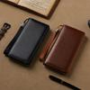 Men's PU Leather Long Wallet With Zipper Coin Purse Pocket Money Clip Clutch Vintage Large Capacity Male Short Money Purse Card Holder