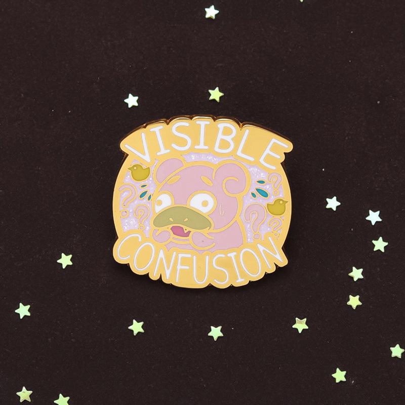 Cartoon Animal Adorable Enamel Brooch With Unique Surprised Bear Style For Flair Personal