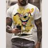 Sommermote Tegneserie Ctue Liten Monster Grafisk T-skjorte For Menn Ny Trend Casual 3D-trykket Rund Hals Kortermet T-skjorter Topper