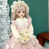 60/45/30cm Doll's Clothes Pink Clothing for 1/3 1/4 1/6 Bjd Doll Skirt+Hair Dress Up Toys Play House Doll Accessories,no Doll
