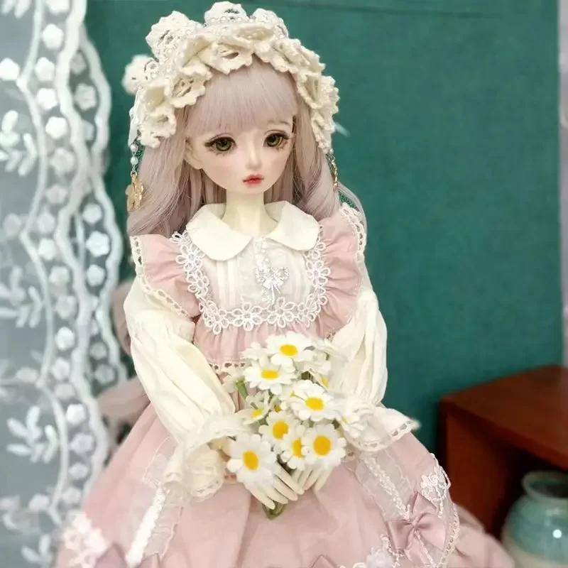 60/45/30cm Doll's Clothes Pink Clothing for 1/3 1/4 1/6 Bjd Doll Skirt+Hair Dress Up Toys Play House Doll Accessories,no Doll