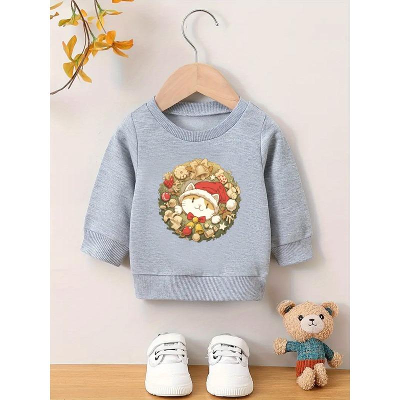 Kids Sweatshirt, Christmas Dreamy and Sweet Printed Pattern, Skin Friendly and Durable ,Spring and Autumn Baby Versatile Thin Round Neck Hoodie