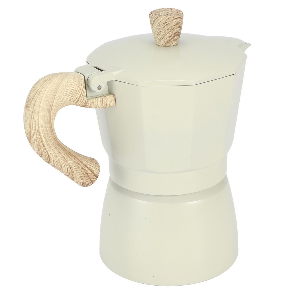 Aluminium Octagonal Coffee Pot Kettle Coffee Maker Moka Pot for Home Coffee Shop Faint Yellow