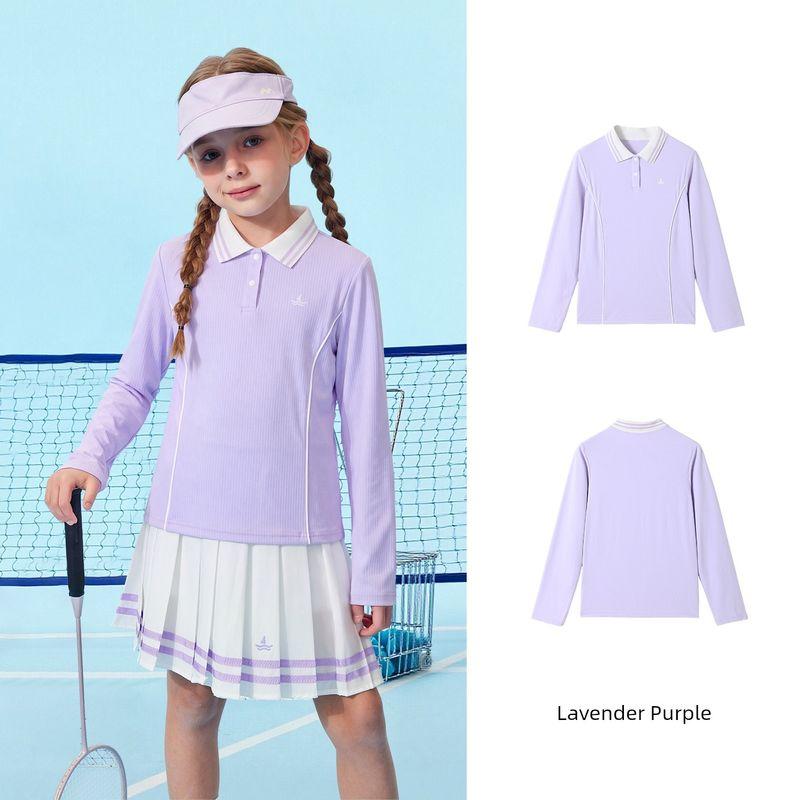 Navigare Italian Small Sailboat Kidsren's Polo Shirt Spring Girls' Long-Sleeved Sun Protection Breathable Sports Top