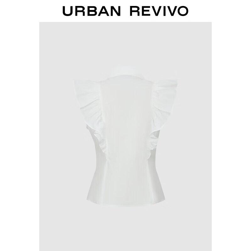 

UR Women s Sweet Ruffle Flutter Sleeve Cotton Blouse XS