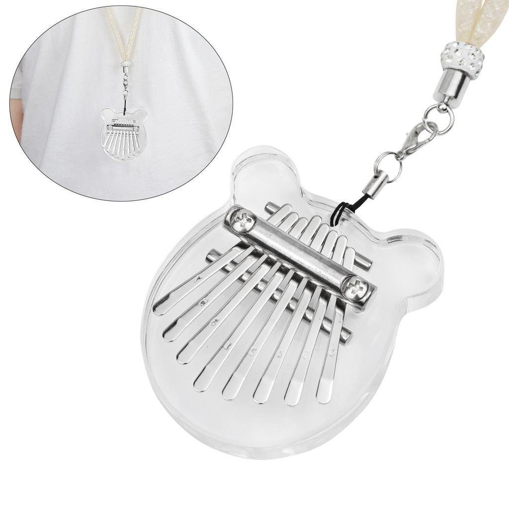 Mini 8-tone Thumb Piano Crystal Kalimba Mini Kalimba Free Pendant Acrylic Bear