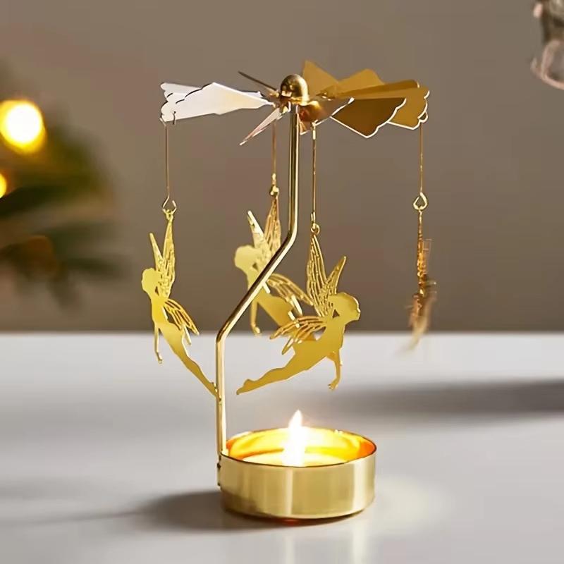 1Pc Metal Hot Rotating Candle Holder Lamp Gold Christmas Candle Holder Home Dining Dinner Party Wedding Party Candle Holder
