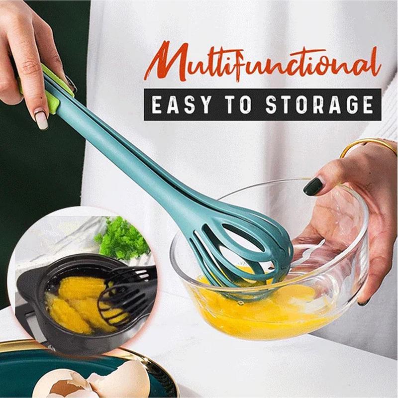 Hand Mixer Whisk Easy Whisk 2 In 1 Blender Kitchen Tongs Manual Multifunctional Kitchen Tools Food Clip Hand Mixer Egg Whisk for