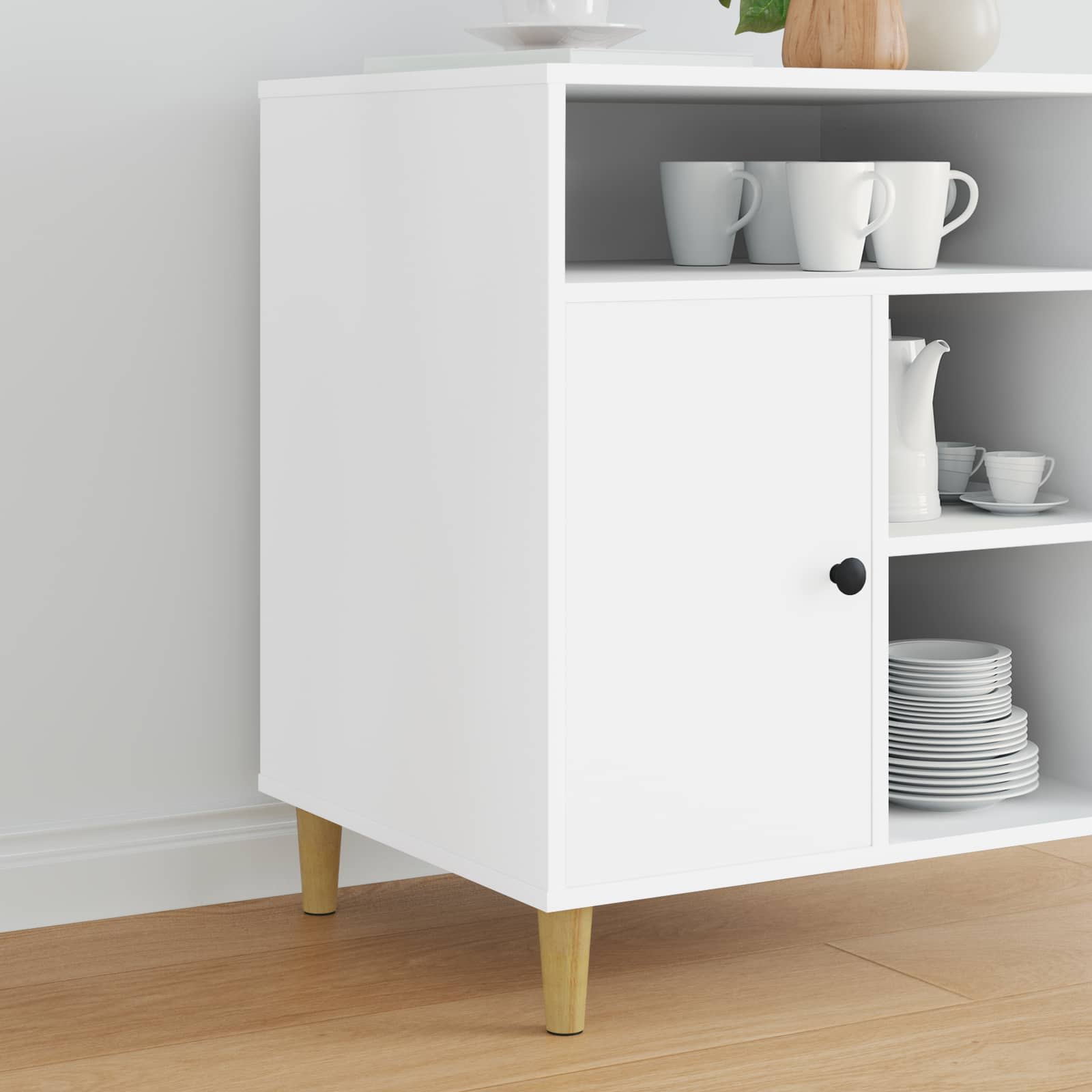 Möbelfüße 12 Stück Braun Ø 44 x 100 mm Massives Eukalyptusholz