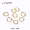 Trendy Brass with Zircon Circle Bead Frames 18K Gold Plated Metal Through Hole Bead Frame Connectors DIY Jewelry Making Supplies