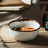 High-Value Ceramic Noodle Bowl Japanese-Style Home Restaurant Round Bowl Creative Brown Edge Small Bowl Japanese-Style Retro Tableware Bowl