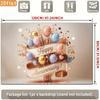 2D Wedding Anniversary Party Background Banner with Colorful Balloons