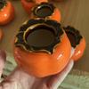 Persimmon Tea Scented Ceramic Candy Jar and Candle Holder