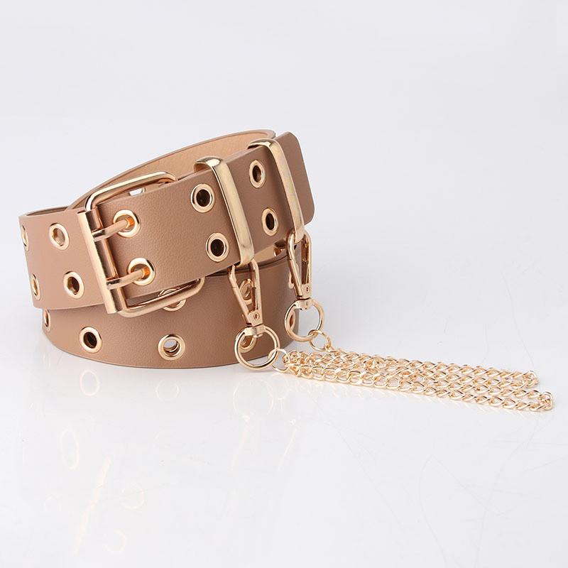 Punkinspired Pu Chain Waist Belt For Streetwear And Hiphop Style Women