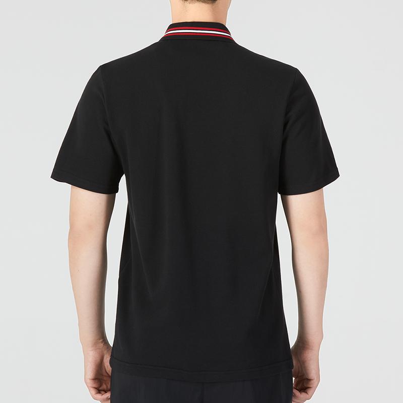 Adidas Manchester United Crest Embroidered Striped Trim Short Sleeve Polo Shirt Men Tops Black HE6664