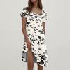 Women's Casual Short Sleeved Dress With Floral Print And Pocket Design And Pocket Design