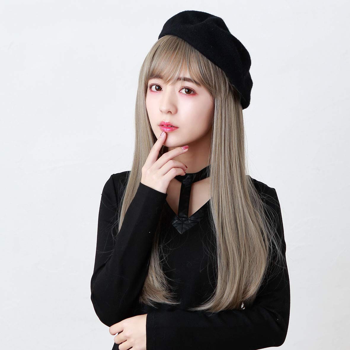 

All Gradation Pure Straight Heat-Resistant Olive Gray