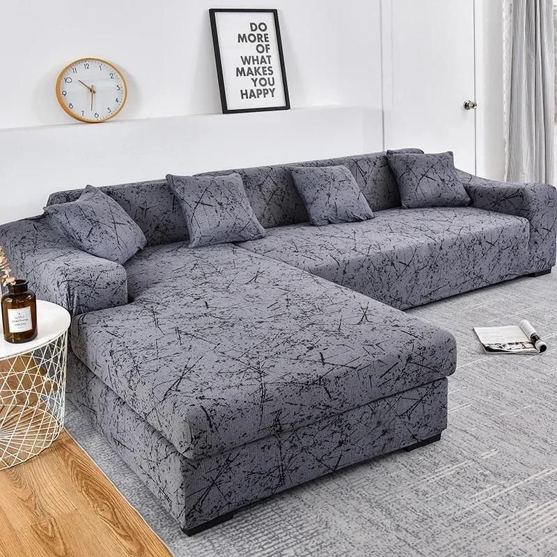 Corner Sofa Covers for Living Room Elastic Slipcovers Couch Cover Stretch Sofa Towel L Shape Chaise Longue