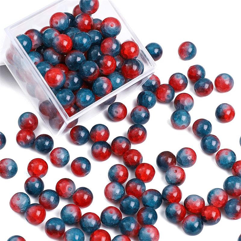 8/10mm Crackle Bicolor Glass Beads for DIY Jewelry
