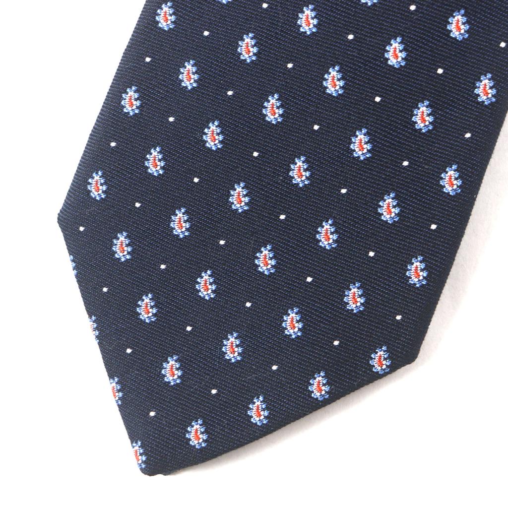 Pristine HERMES tie Cravat Paisley Dot silk mens 349289T Used